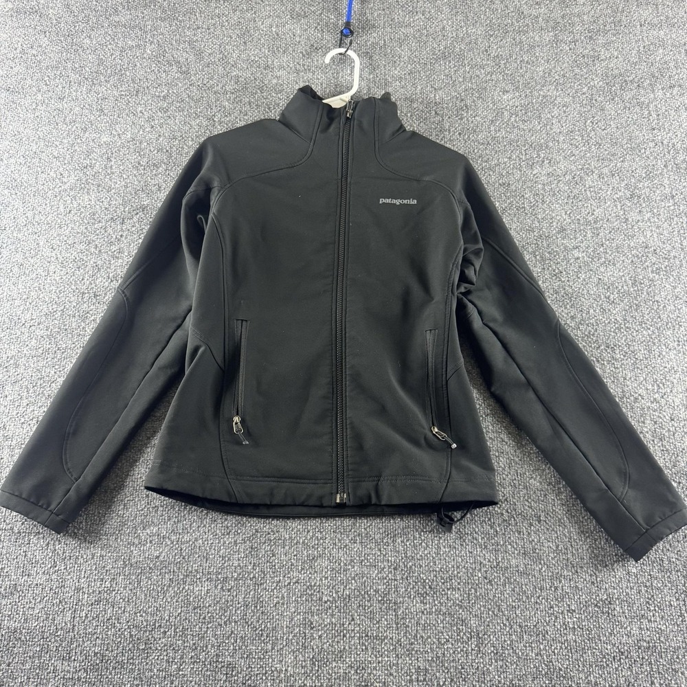 Patagonia Jacket Womens XS Black Softshell Full Zip Lined Zipper Pockets Outdoor